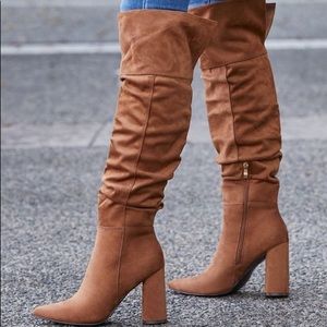 JustFab Carmen Slouchy Block Heeled Boot 10